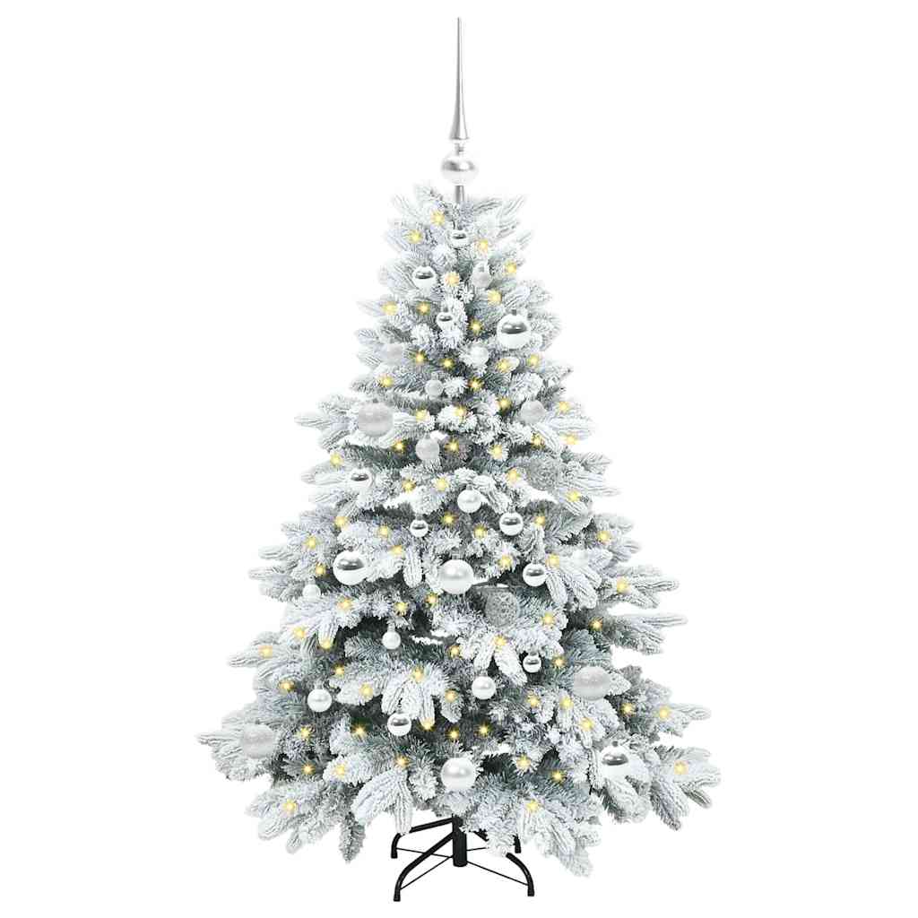 Mű karácsonyfa 150 LED-del állvánnyal Fehér 120 cm PE és PVC