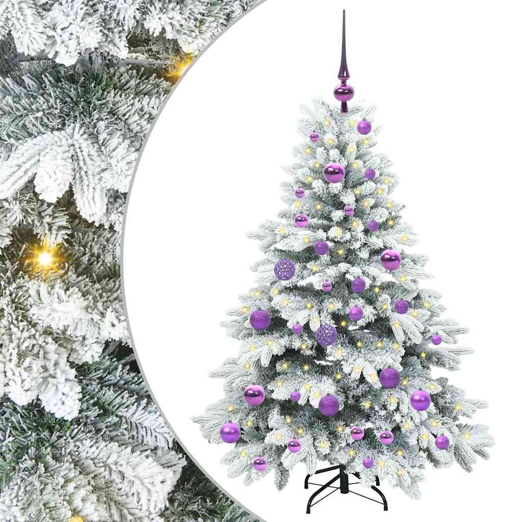 Mű karácsonyfa 150 LED-del állvánnyal Fehér 120 cm PE és PVC