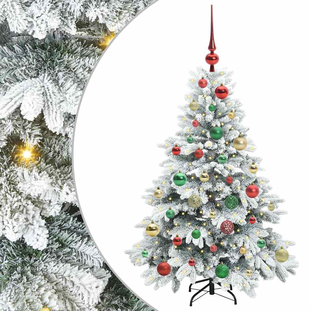 Mű karácsonyfa 150 LED-del állvánnyal Fehér 120 cm PE és PVC