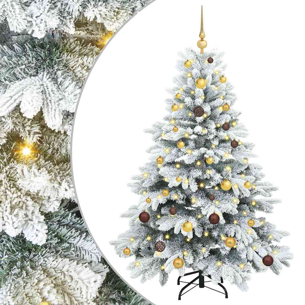 Mű karácsonyfa 150 LED-del állvánnyal Fehér 150 cm PE és PVC