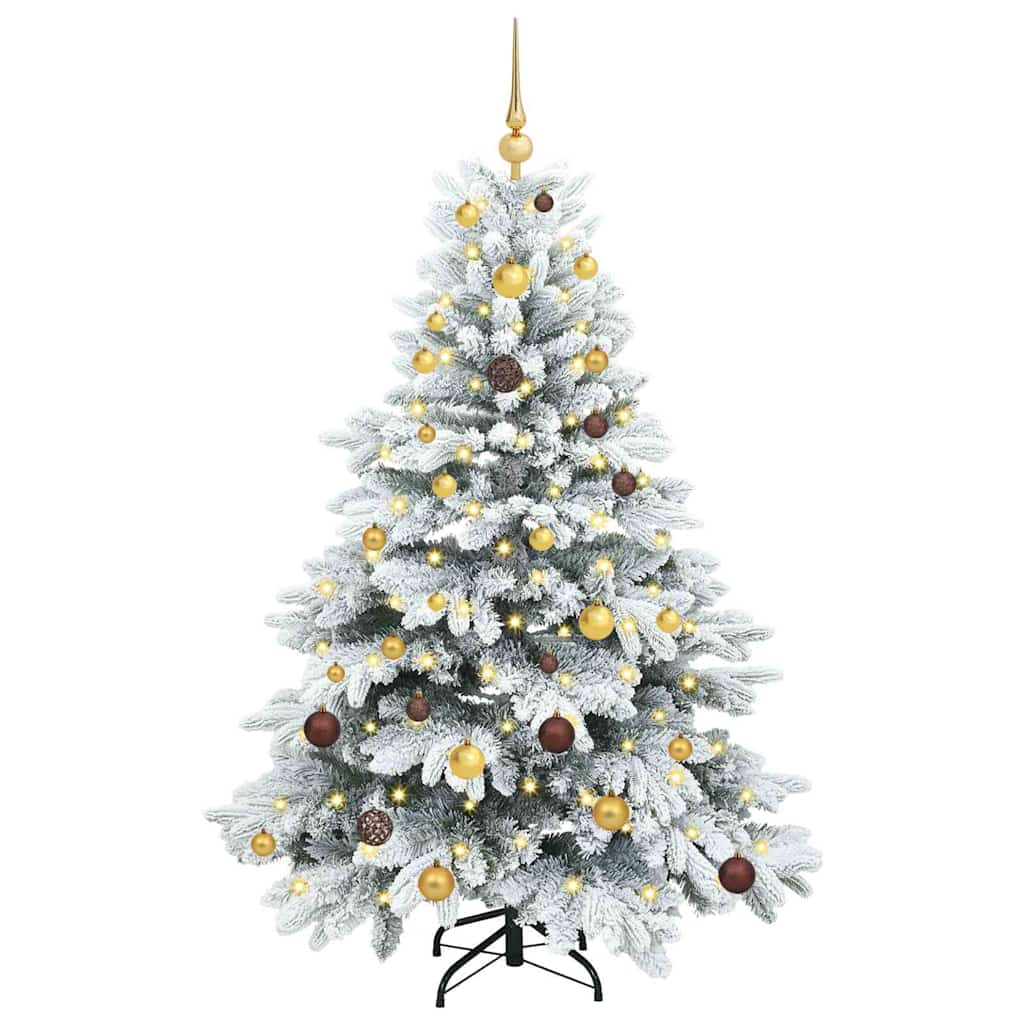 Mű karácsonyfa 150 LED-del állvánnyal Fehér 150 cm PE és PVC