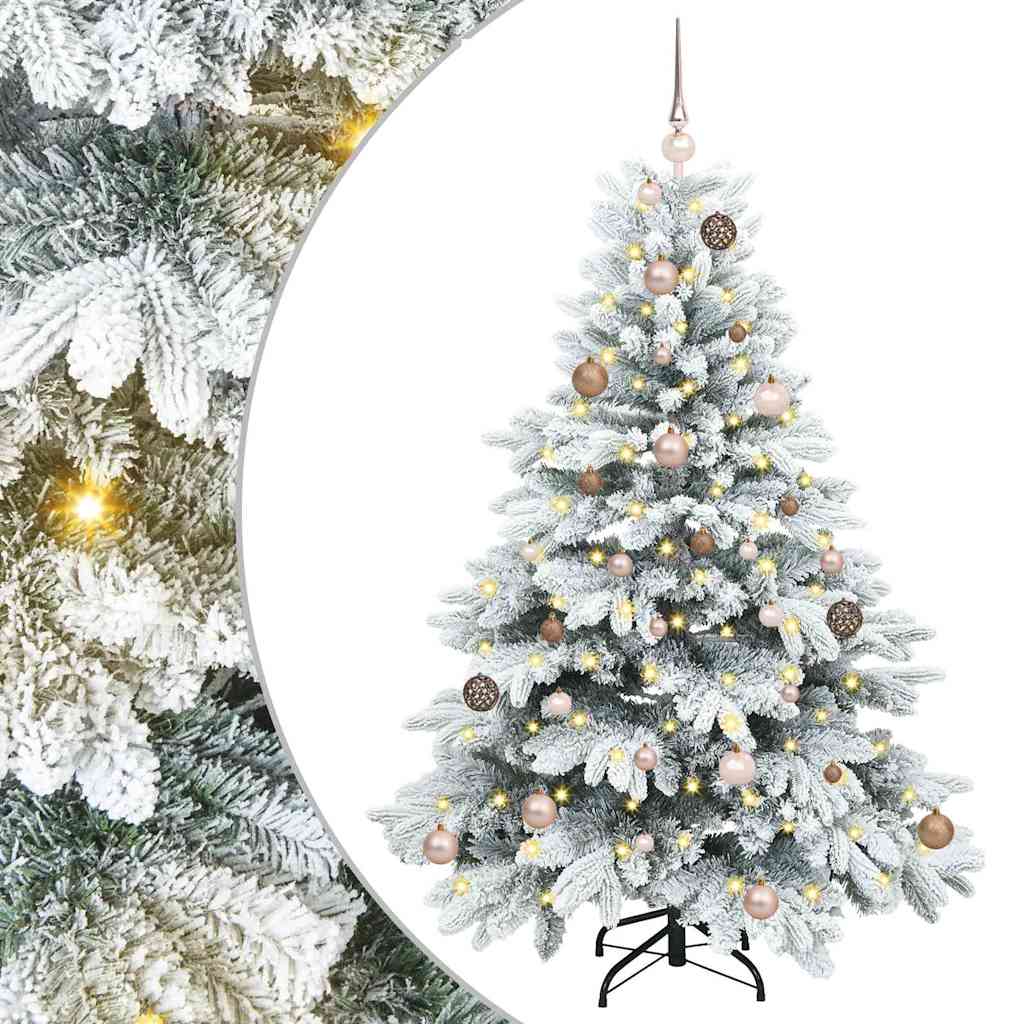 Mű karácsonyfa 150 LED-del állvánnyal Fehér 150 cm PE és PVC