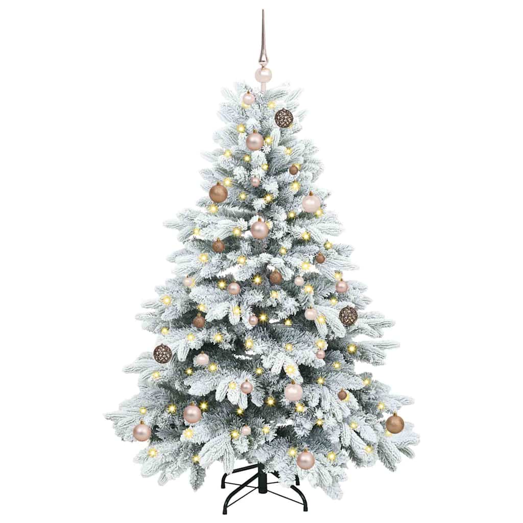 Mű karácsonyfa 150 LED-del állvánnyal Fehér 150 cm PE és PVC