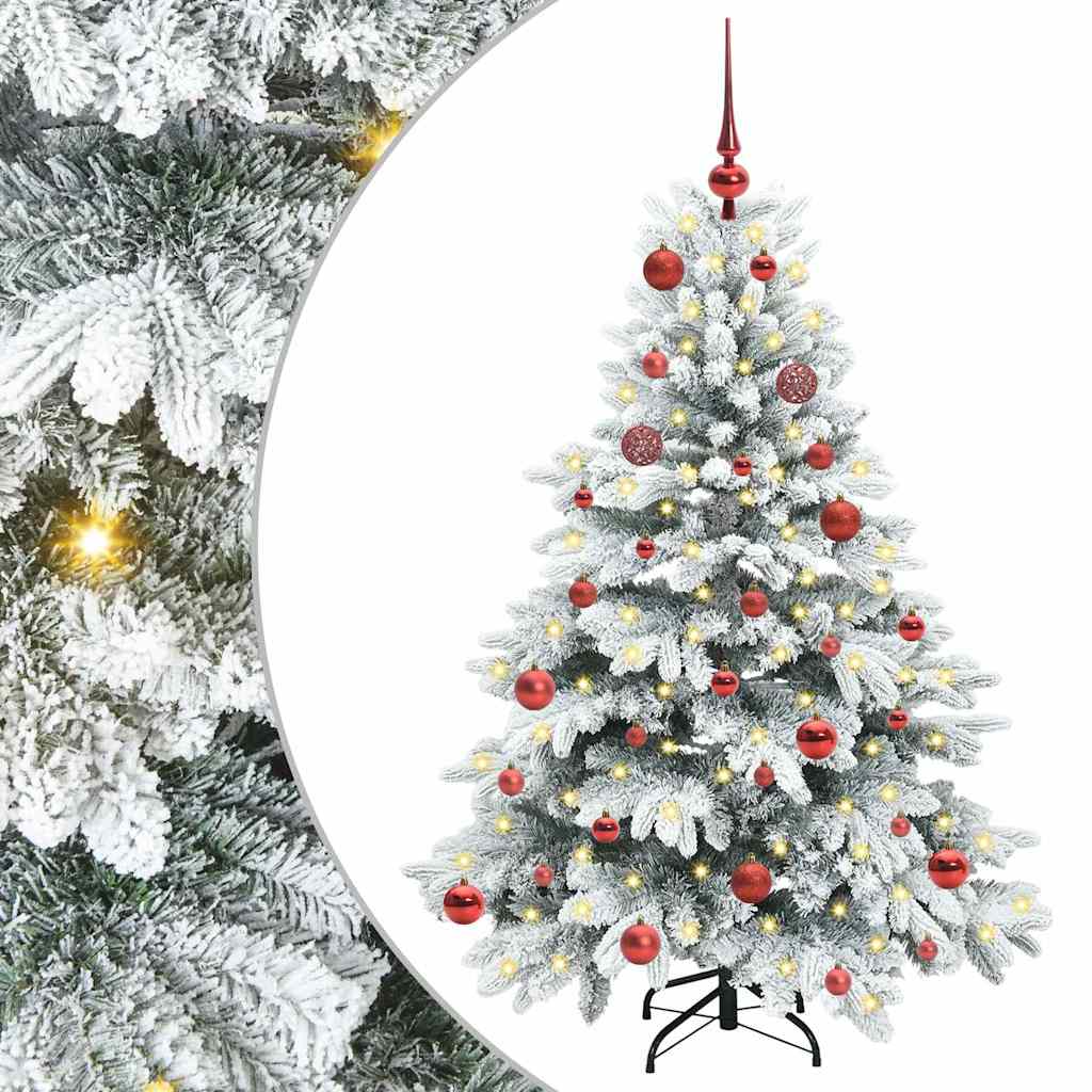 Mű karácsonyfa 150 LED-del állvánnyal Fehér 150 cm PE és PVC
