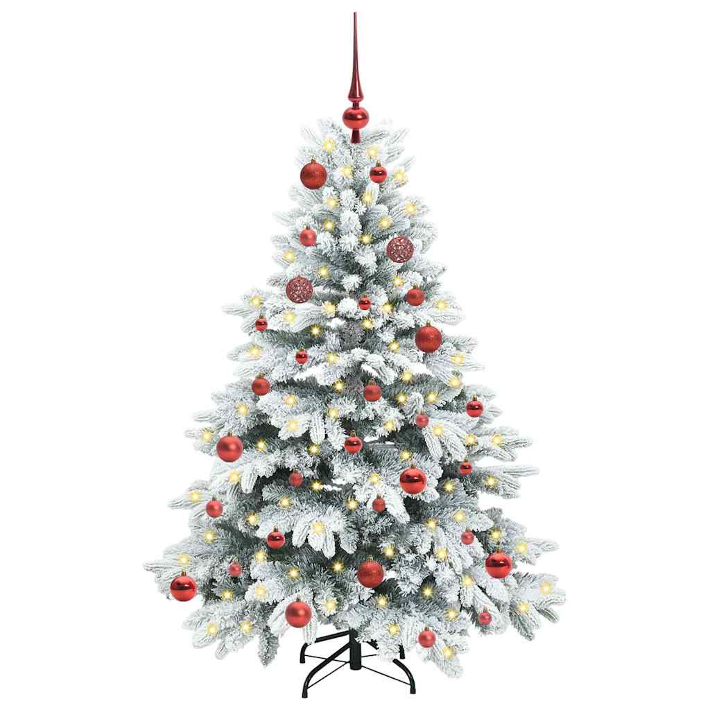 Mű karácsonyfa 150 LED-del állvánnyal Fehér 150 cm PE és PVC