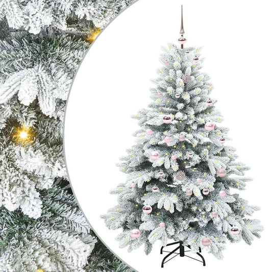 Mű karácsonyfa 150 LED-del állvánnyal Fehér 150 cm PE és PVC