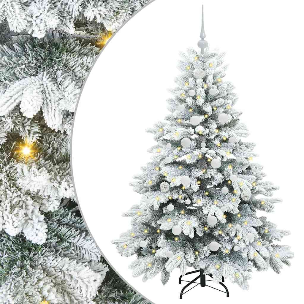 Mű karácsonyfa 150 LED-del állvánnyal Fehér 150 cm PE és PVC