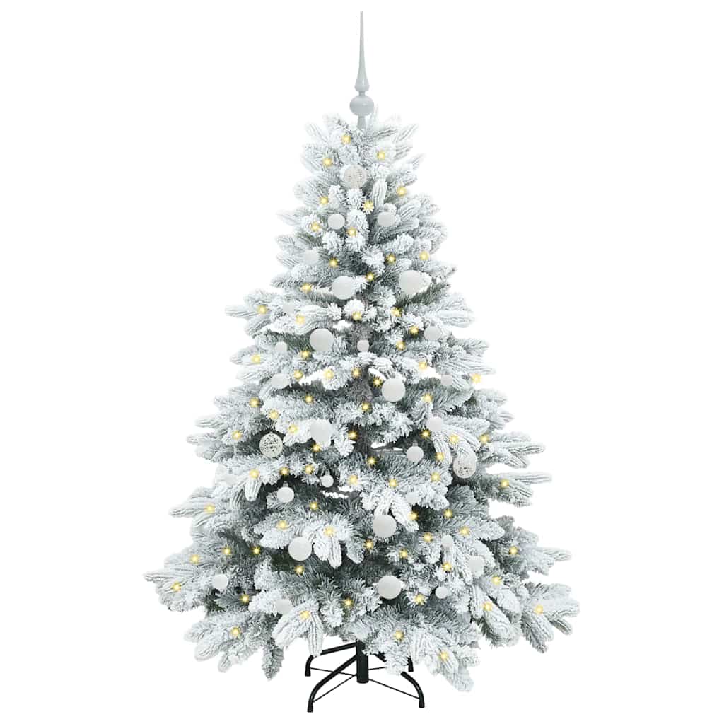 Mű karácsonyfa 150 LED-del állvánnyal Fehér 150 cm PE és PVC