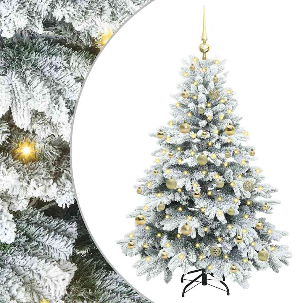 Mű karácsonyfa 150 LED-del állvánnyal Fehér 150 cm PE és PVC