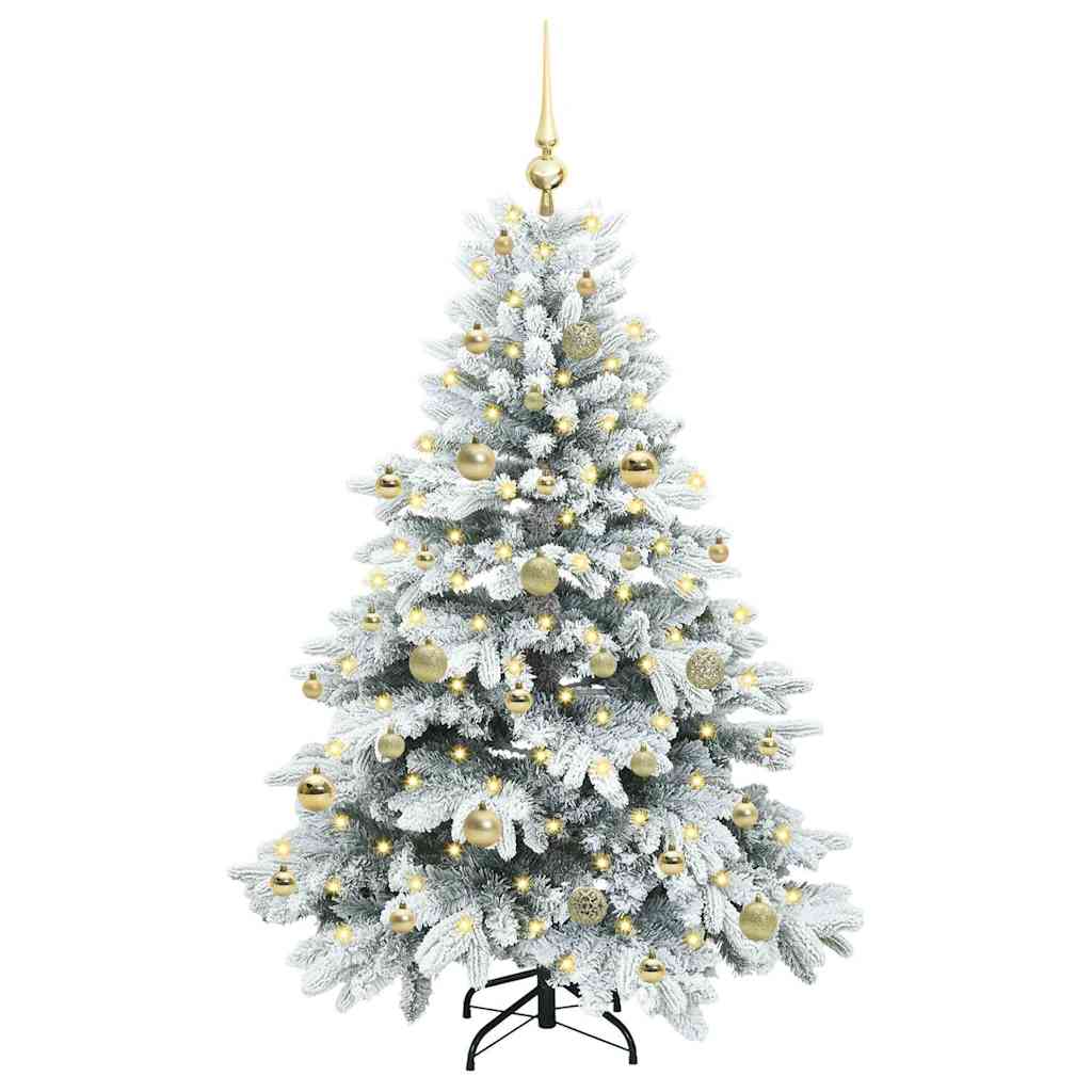 Mű karácsonyfa 150 LED-del állvánnyal Fehér 150 cm PE és PVC