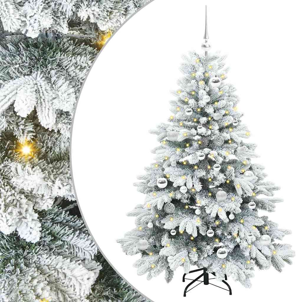 Mű karácsonyfa 150 LED-del állvánnyal Fehér 150 cm PE és PVC