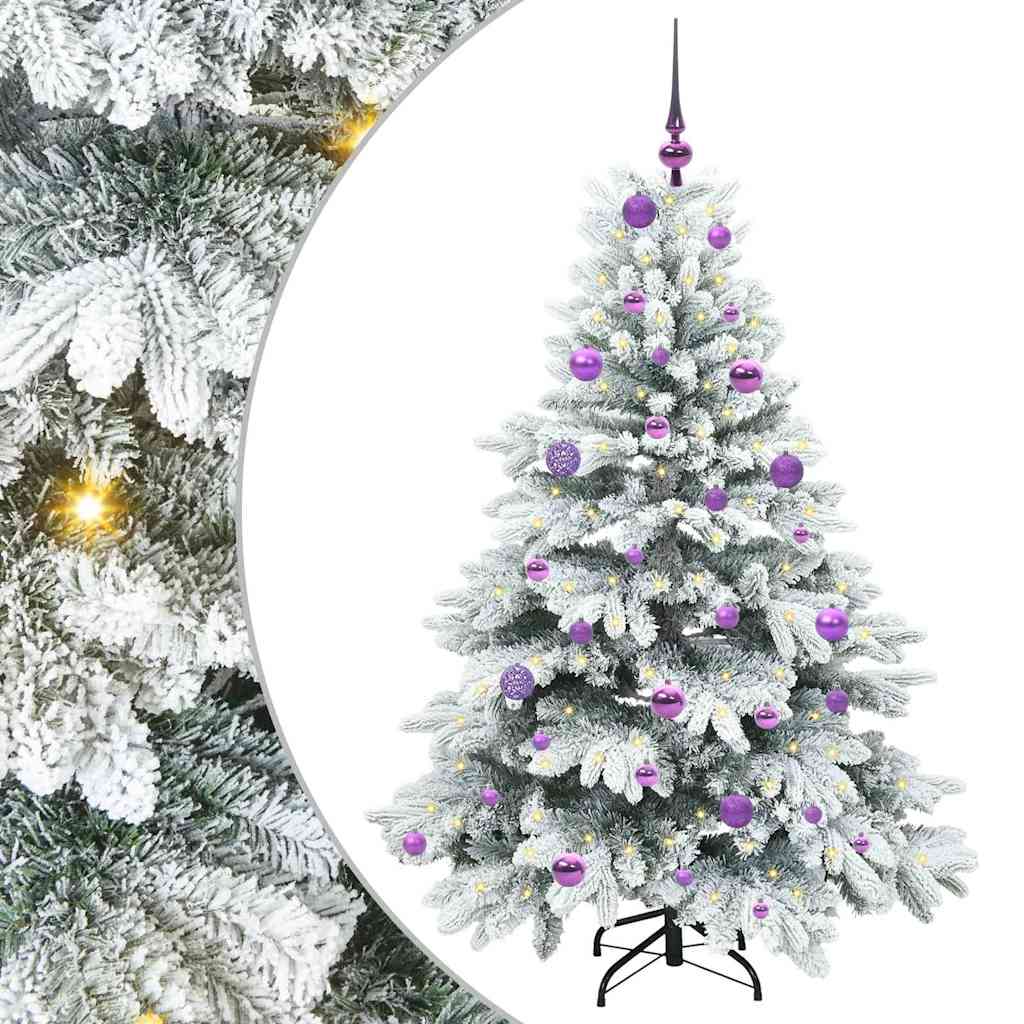 Mű karácsonyfa 150 LED-del állvánnyal Fehér 150 cm PE és PVC