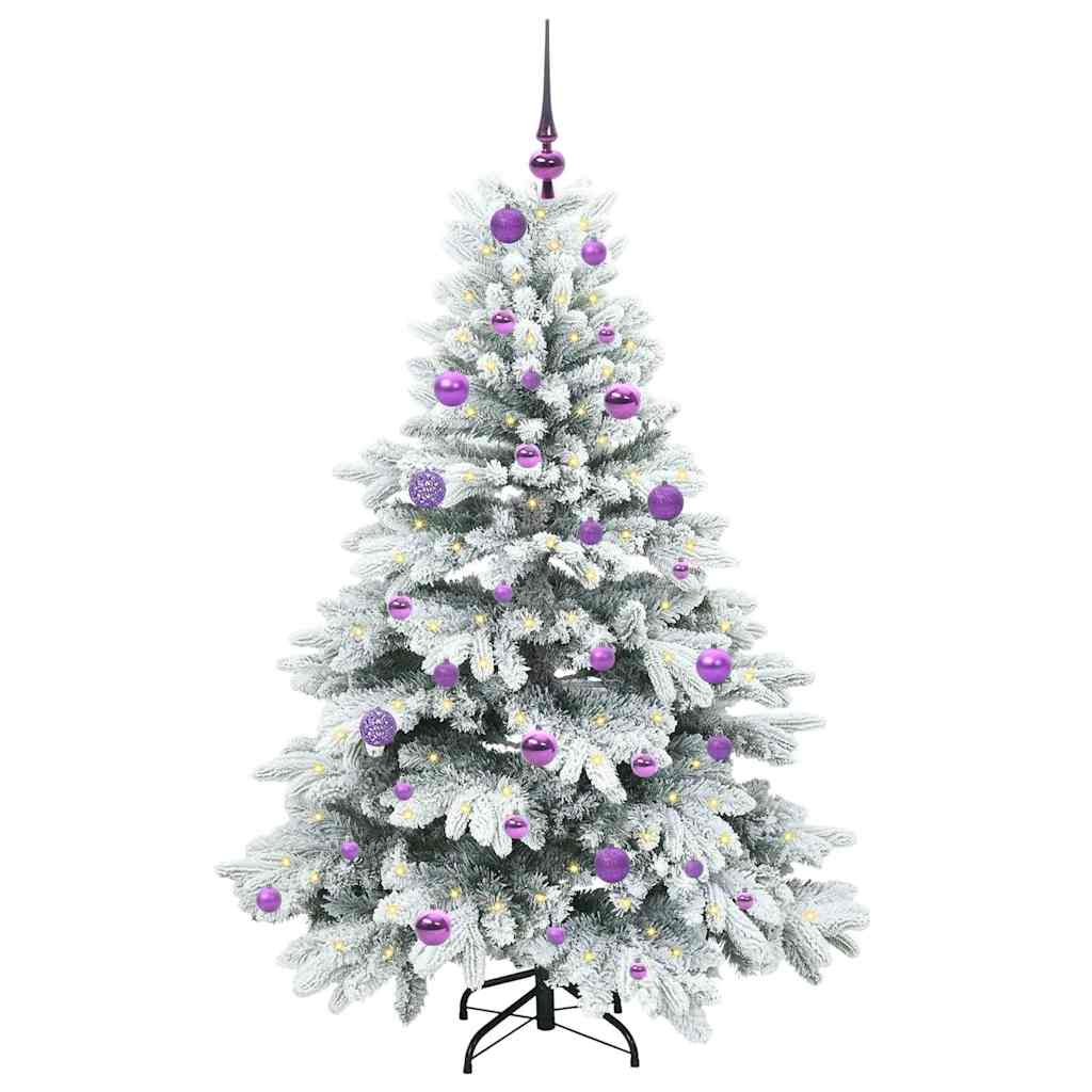 Mű karácsonyfa 150 LED-del állvánnyal Fehér 150 cm PE és PVC