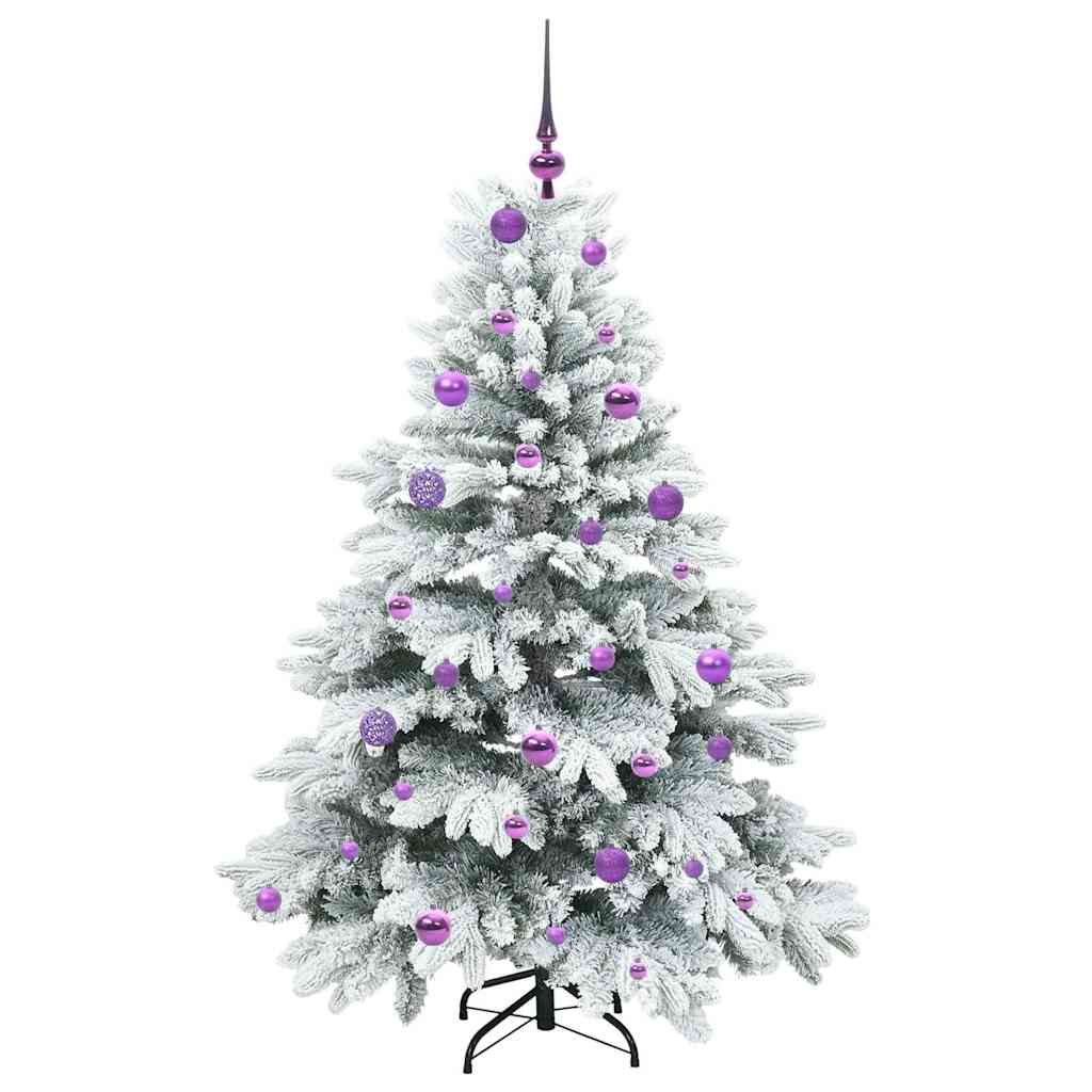 Mű karácsonyfa 150 LED-del állvánnyal Fehér 150 cm PE és PVC