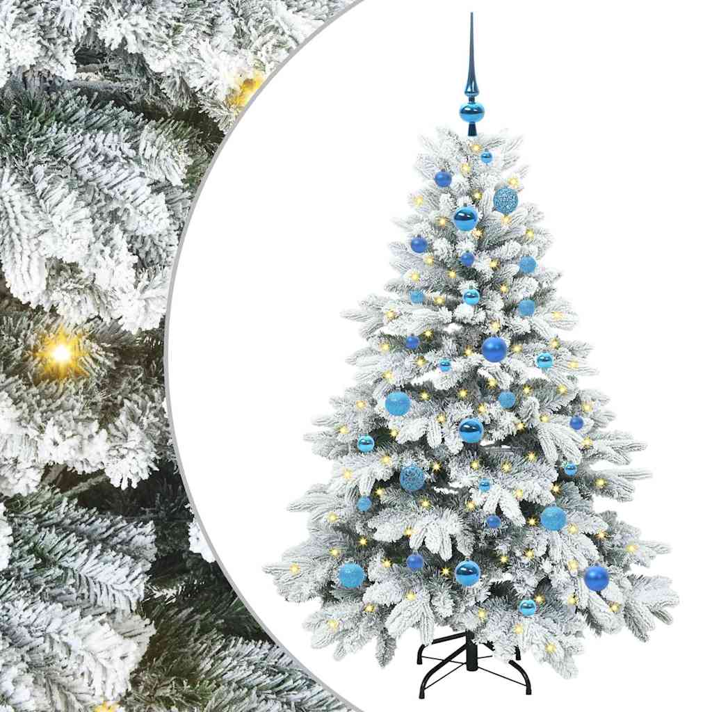 Mű karácsonyfa 150 LED-del állvánnyal Fehér 150 cm PE és PVC