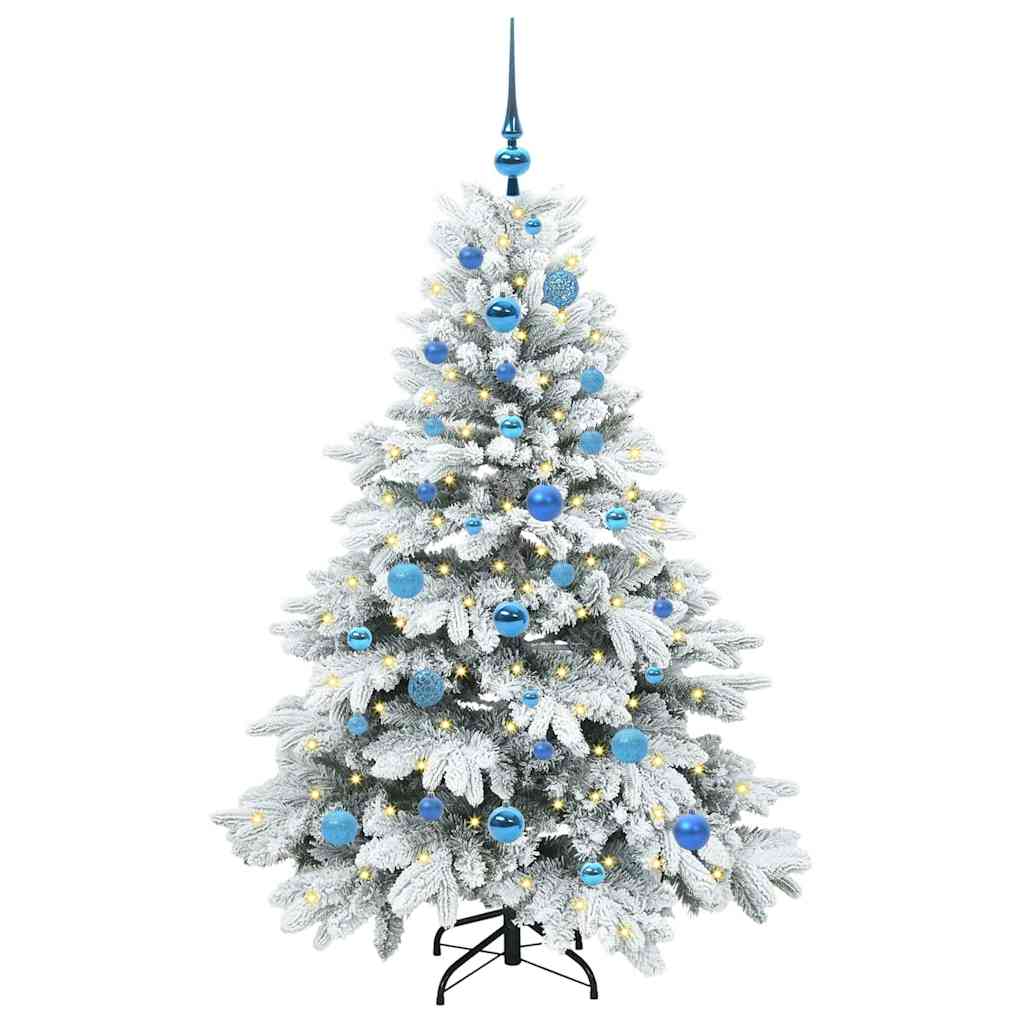 Mű karácsonyfa 150 LED-del állvánnyal Fehér 150 cm PE és PVC