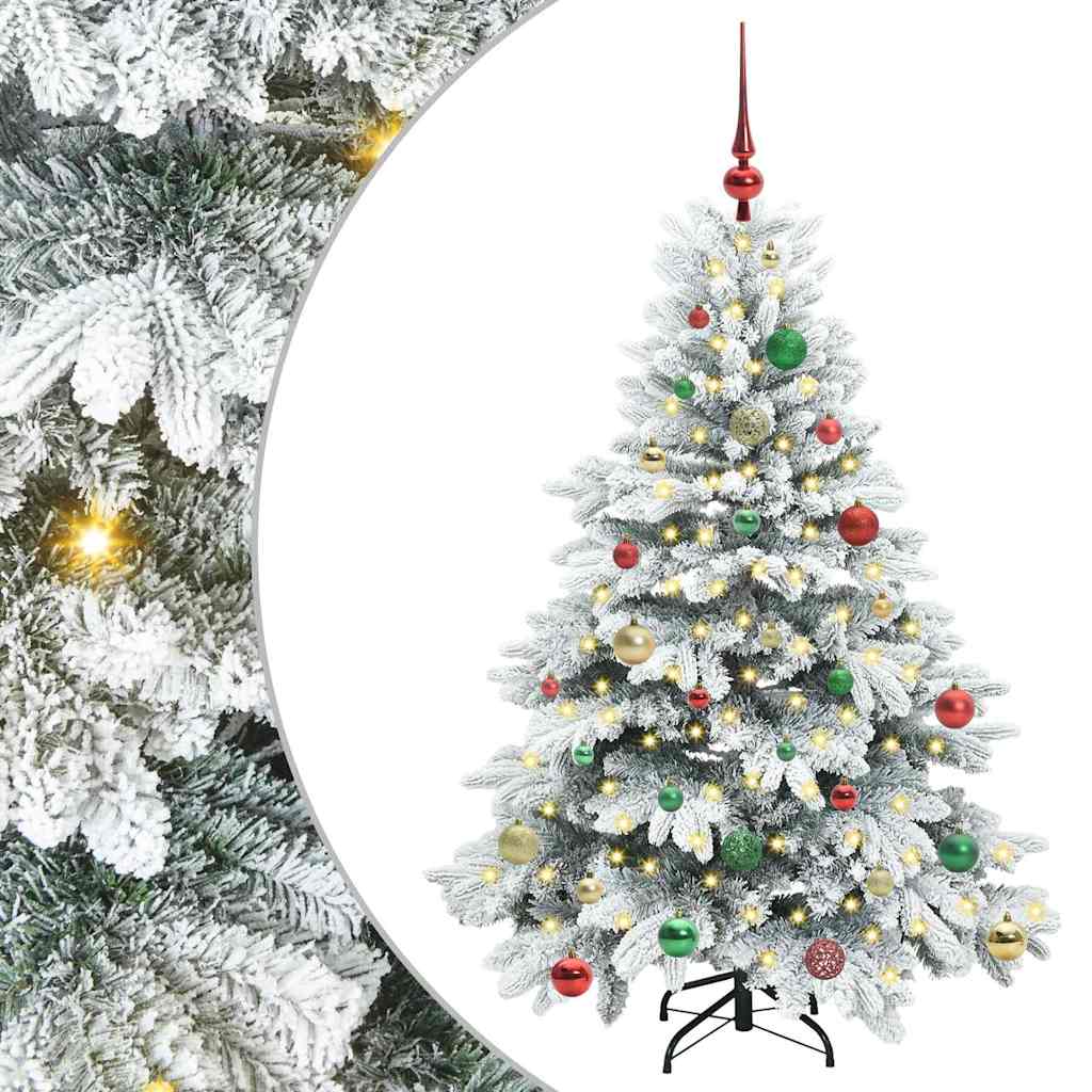Mű karácsonyfa 150 LED-del állvánnyal Fehér 150 cm PE és PVC
