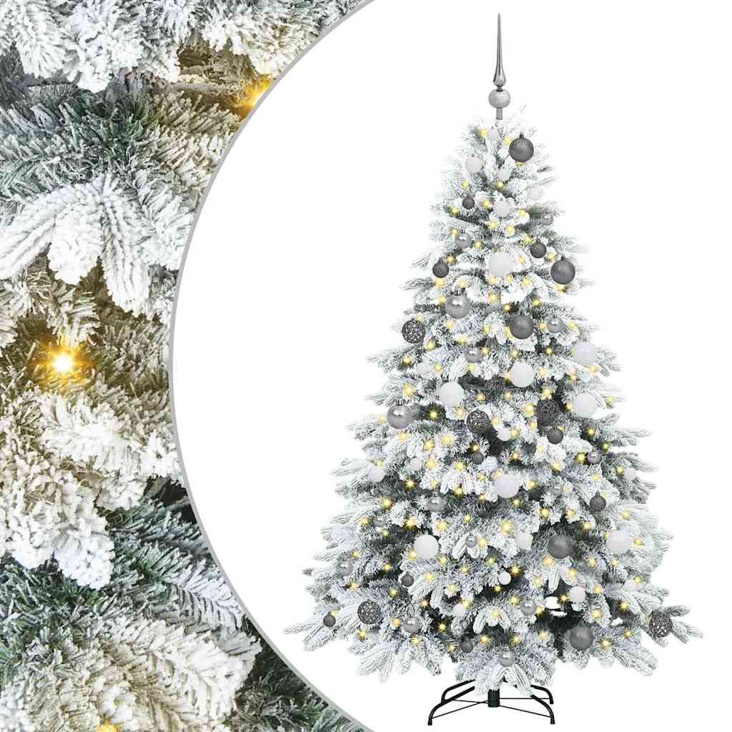 Mű karácsonyfa 300 LED-del állvánnyal Fehér 180 cm PE és PVC