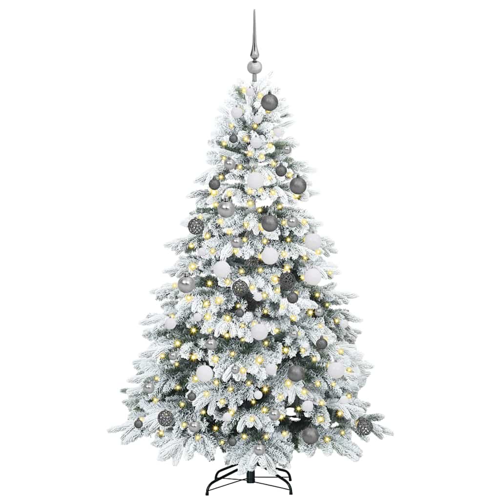 Mű karácsonyfa 300 LED-del állvánnyal Fehér 180 cm PE és PVC