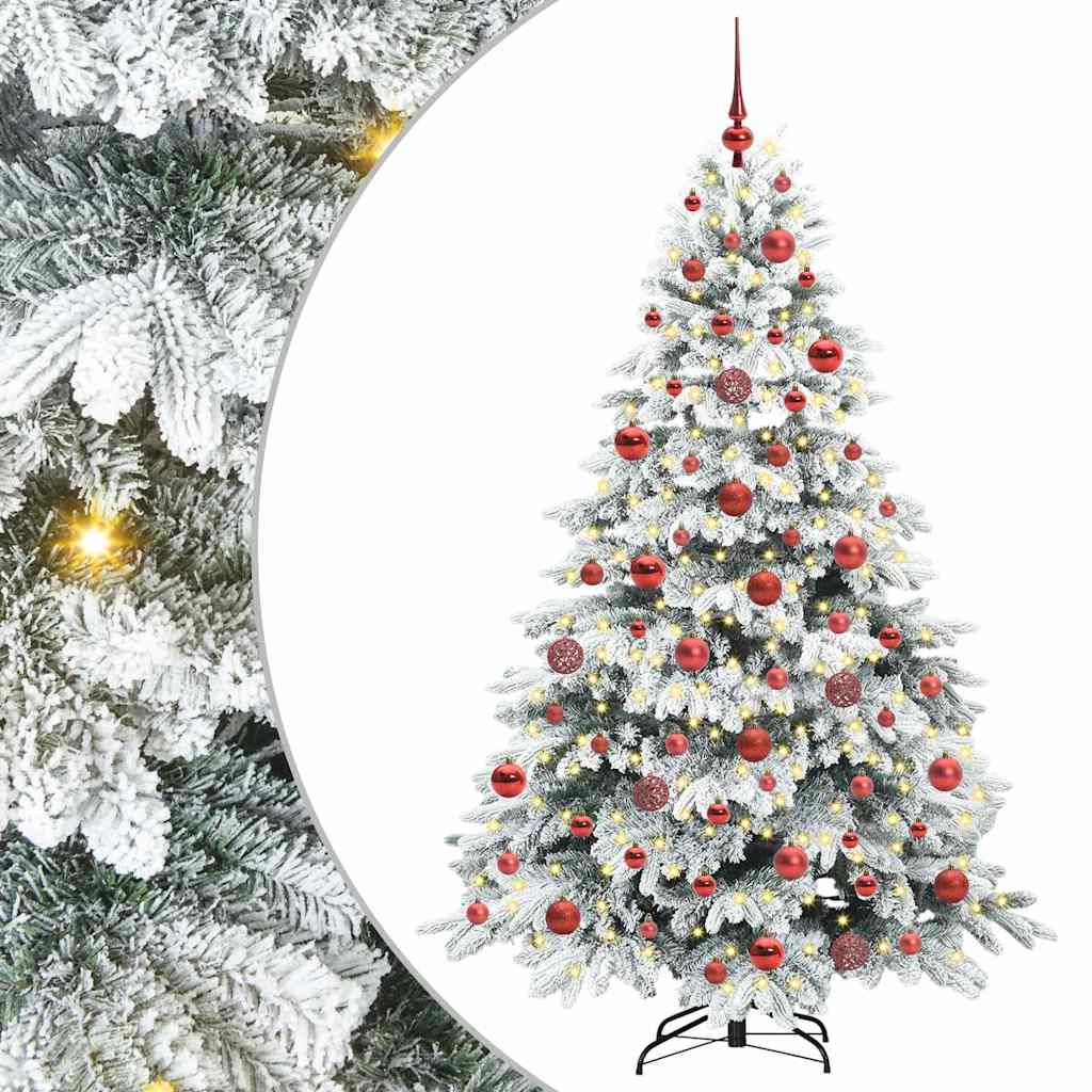 Mű karácsonyfa 300 LED-del állvánnyal Fehér 180 cm PE és PVC