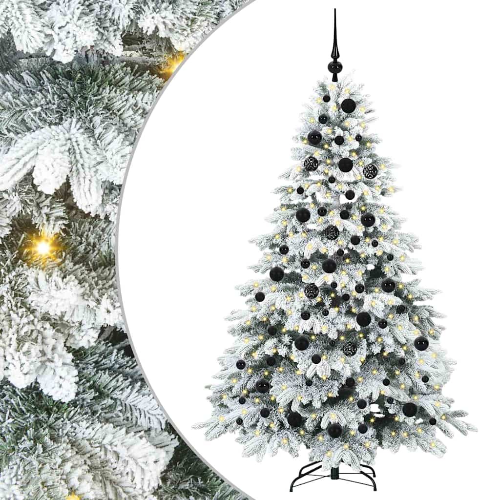 Mű karácsonyfa 300 LED-del állvánnyal Fehér 180 cm PE és PVC