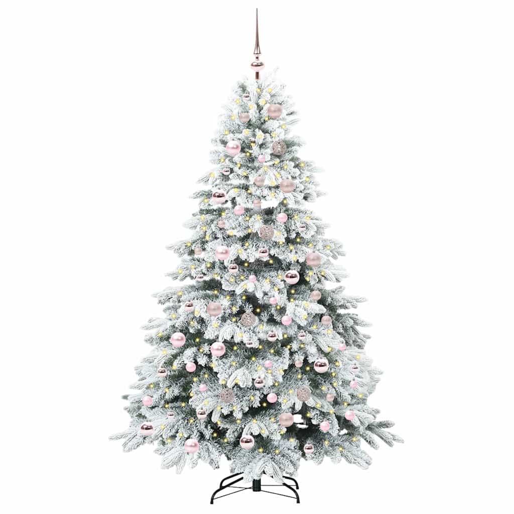 Mű karácsonyfa 300 LED-del állvánnyal Fehér 180 cm PE és PVC