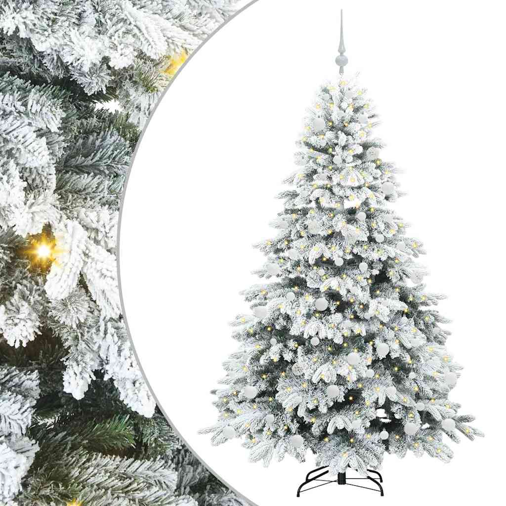 Mű karácsonyfa 300 LED-del állvánnyal Fehér 180 cm PE és PVC