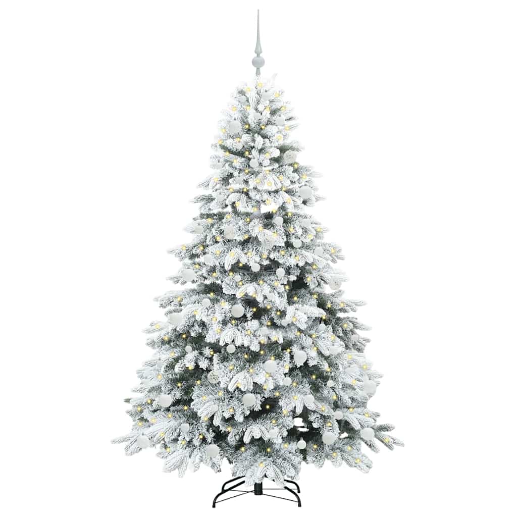 Mű karácsonyfa 300 LED-del állvánnyal Fehér 180 cm PE és PVC