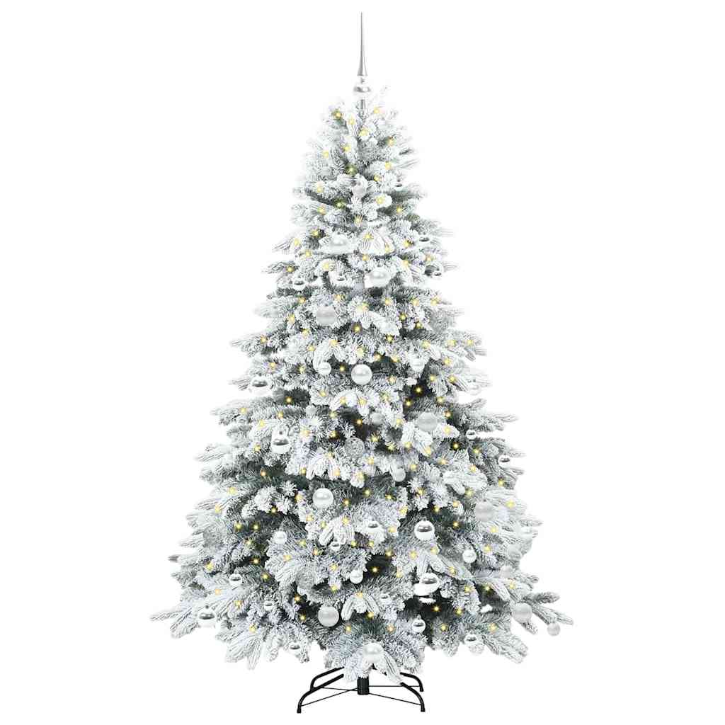 Mű karácsonyfa 300 LED-del állvánnyal Fehér 180 cm PE és PVC