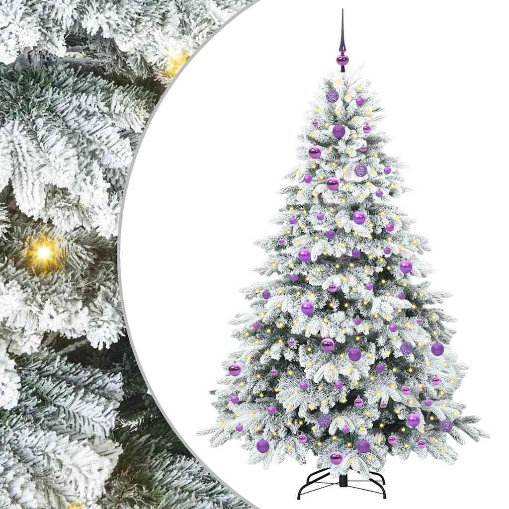 Mű karácsonyfa 300 LED-del állvánnyal Fehér 180 cm PE és PVC