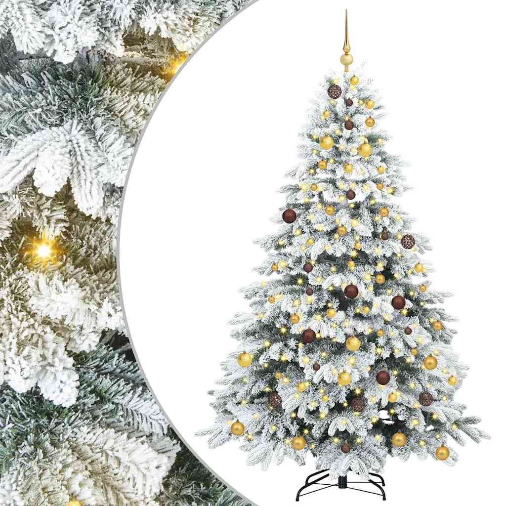 Mű karácsonyfa 300 LED-del állvánnyal Fehér 210 cm PE és PVC