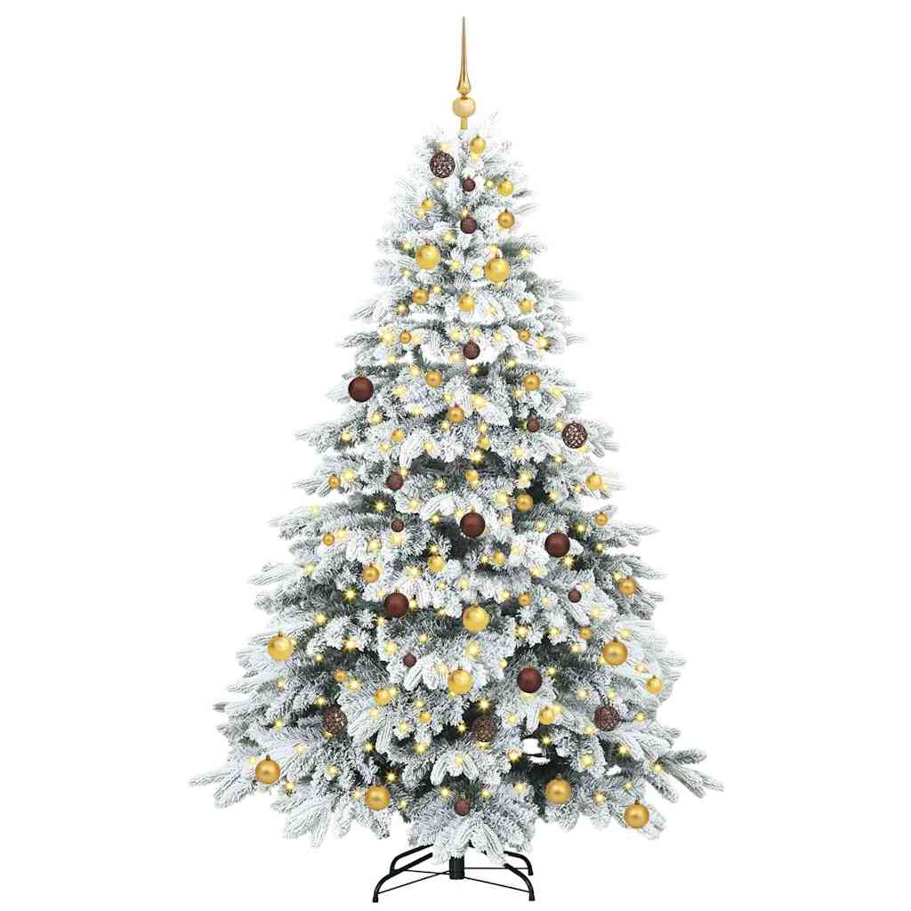 Mű karácsonyfa 300 LED-del állvánnyal Fehér 210 cm PE és PVC