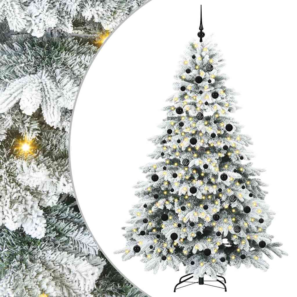 Mű karácsonyfa 300 LED-del állvánnyal Fehér 210 cm PE és PVC