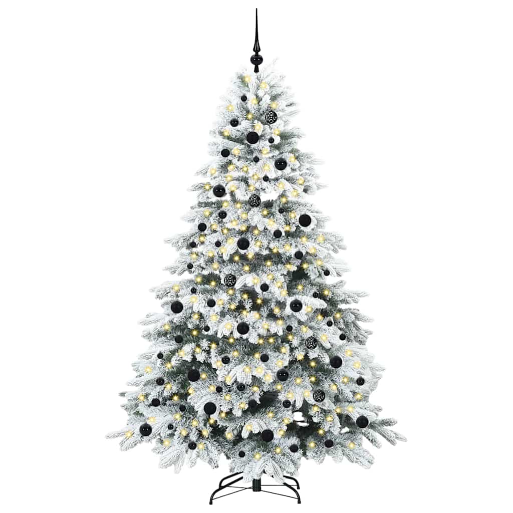 Mű karácsonyfa 300 LED-del állvánnyal Fehér 210 cm PE és PVC