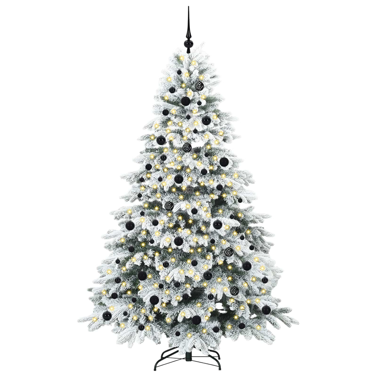 Mű karácsonyfa 300 LED-del állvánnyal Fehér 210 cm PE és PVC