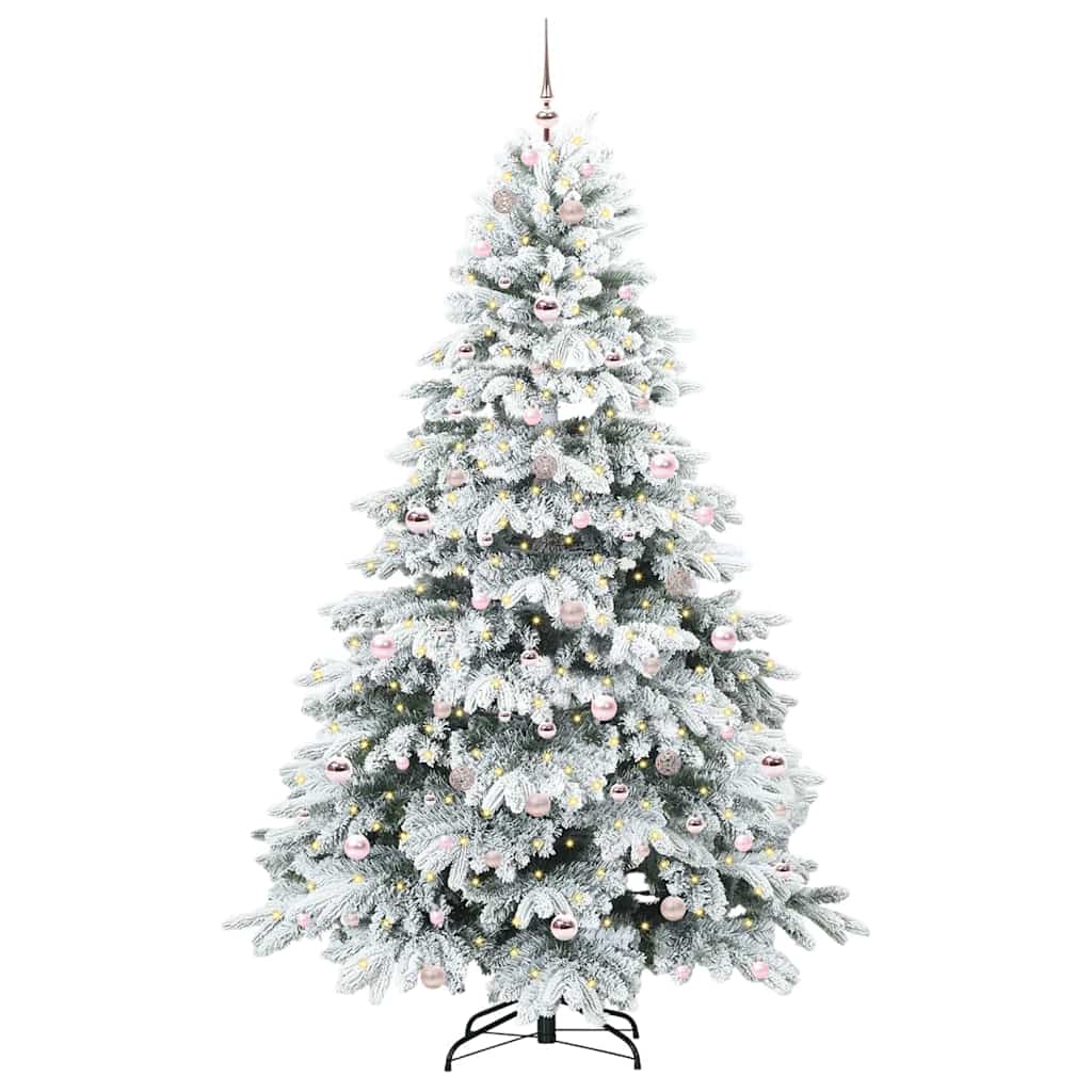 Mű karácsonyfa 300 LED-del állvánnyal Fehér 210 cm PE és PVC