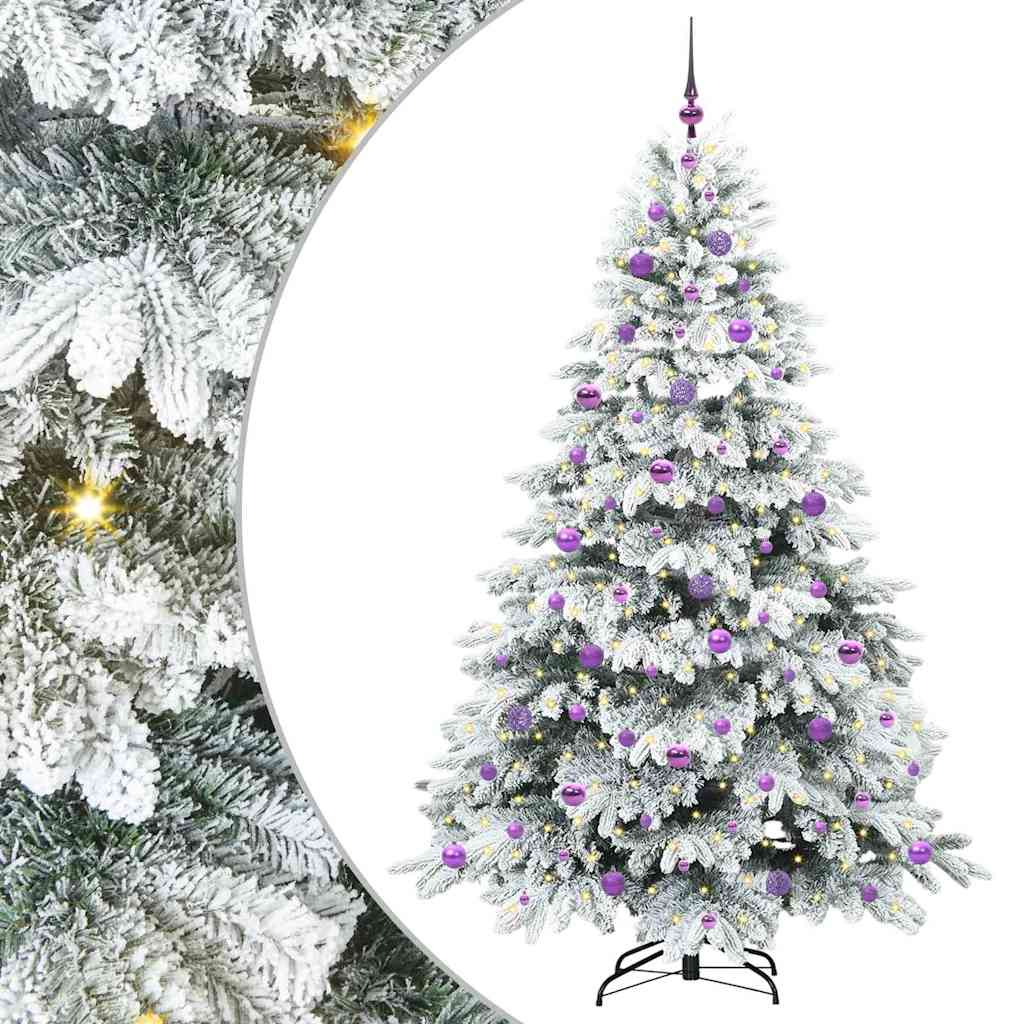 Mű karácsonyfa 300 LED-del állvánnyal Fehér 210 cm PE és PVC
