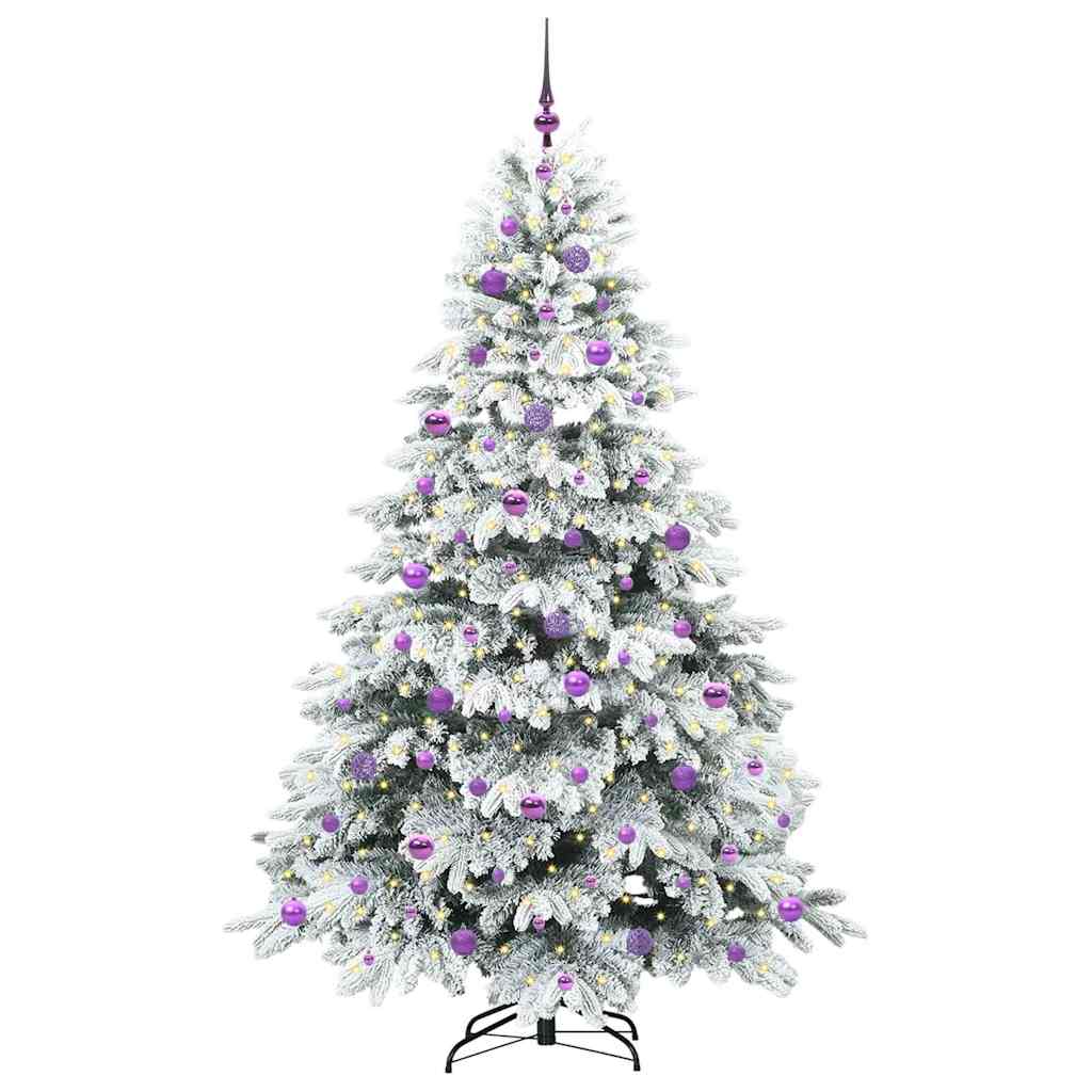 Mű karácsonyfa 300 LED-del állvánnyal Fehér 210 cm PE és PVC