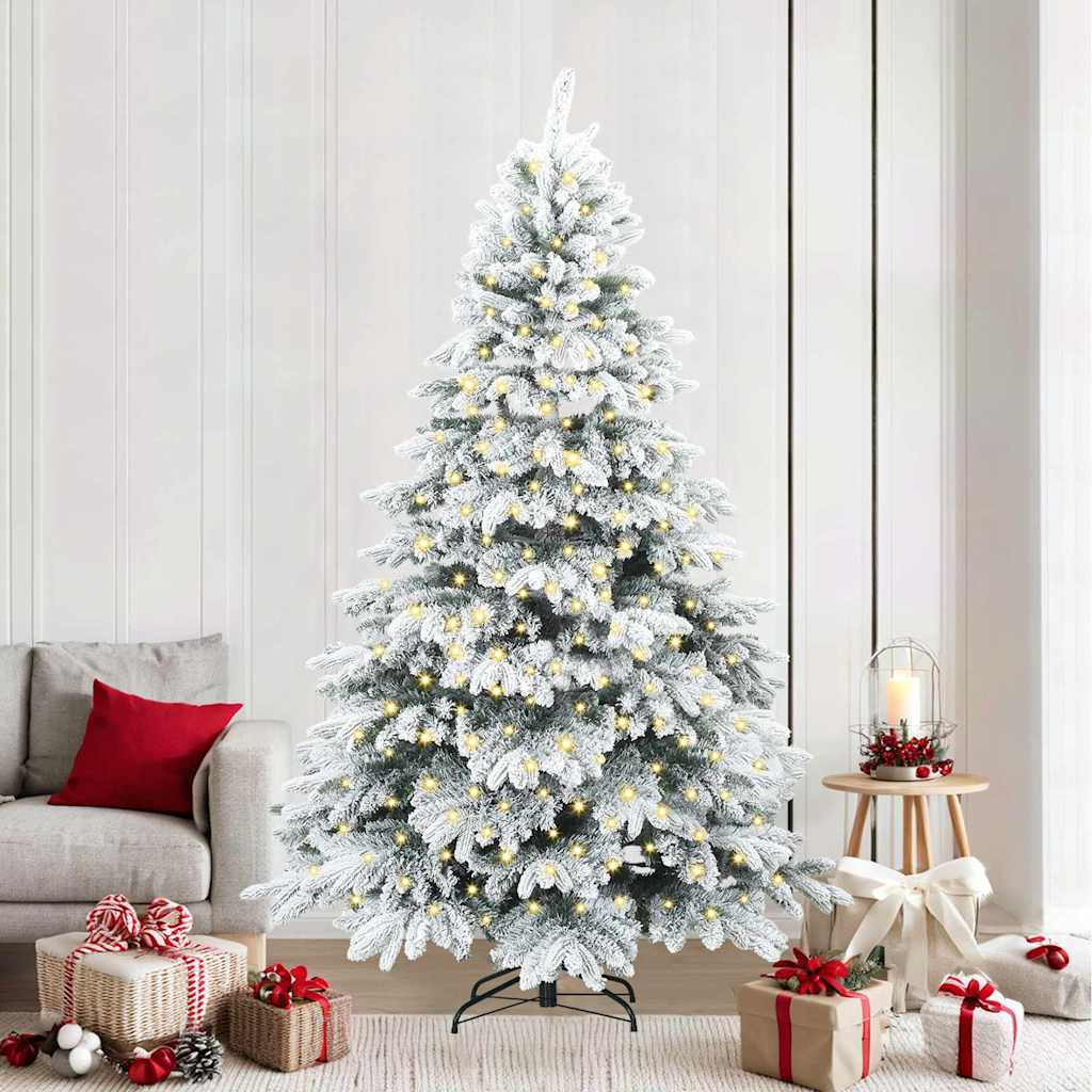 Mű karácsonyfa 300 LED-del állvánnyal Fehér 240 cm PE és PVC