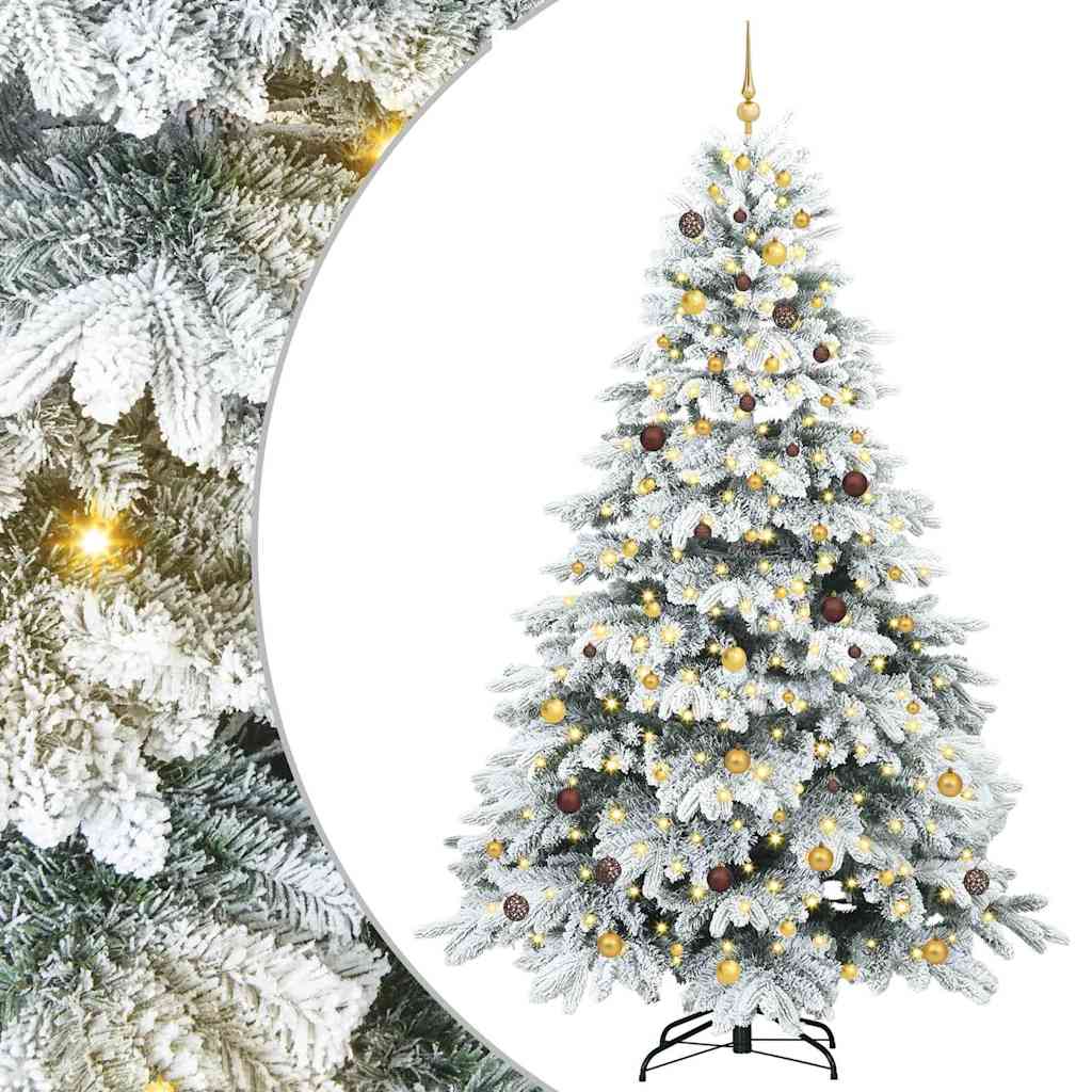 Mű karácsonyfa 300 LED-del állvánnyal Fehér 240 cm PE és PVC