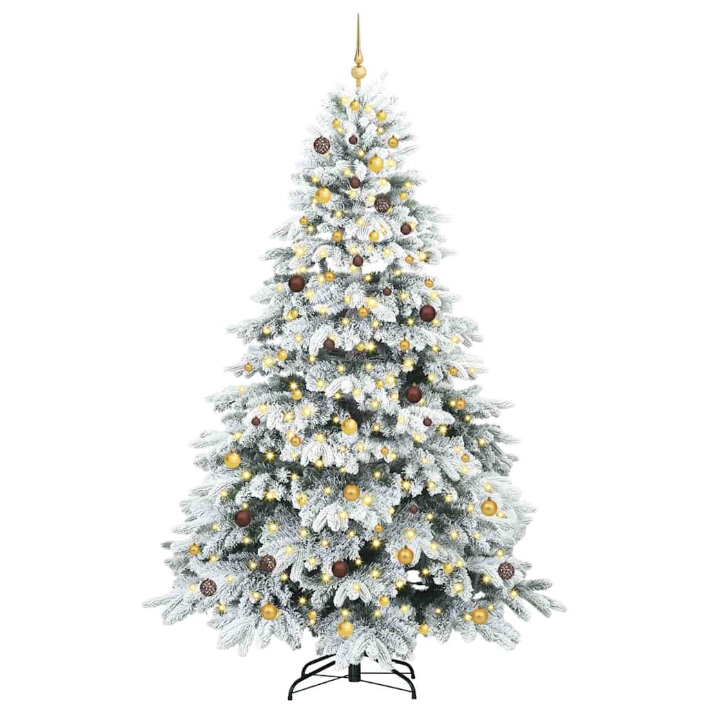 Mű karácsonyfa 300 LED-del állvánnyal Fehér 240 cm PE és PVC
