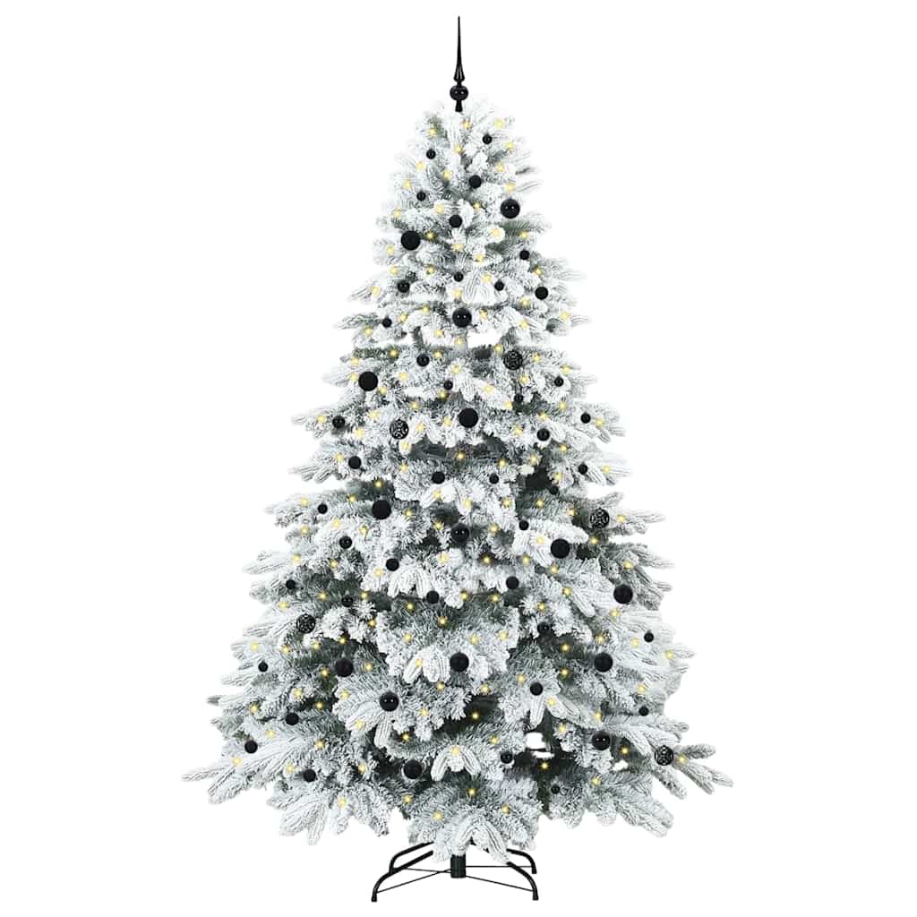 Mű karácsonyfa 300 LED-del állvánnyal Fehér 240 cm PE és PVC