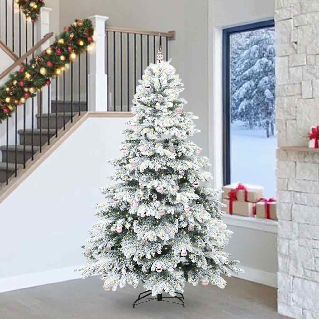 Mű karácsonyfa 300 LED-del állvánnyal Fehér 240 cm PE és PVC