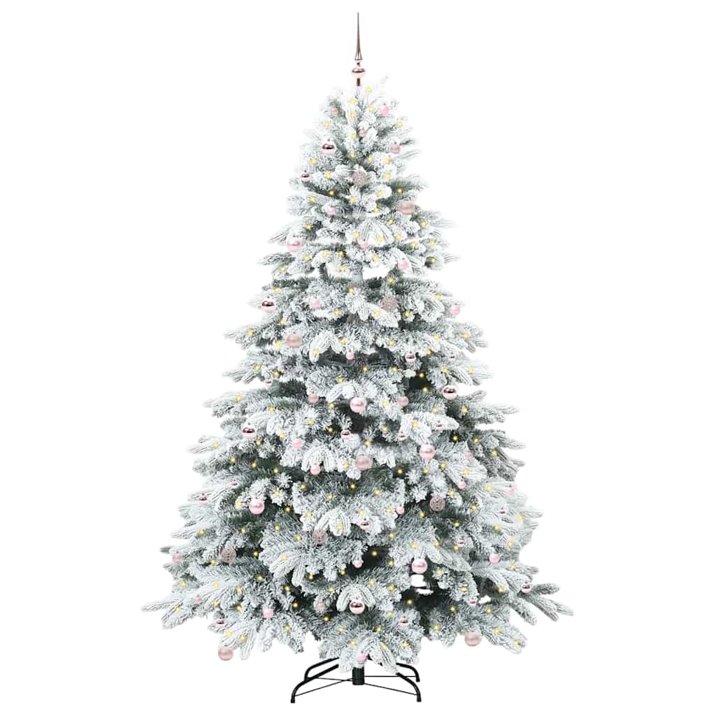 Mű karácsonyfa 300 LED-del állvánnyal Fehér 240 cm PE és PVC