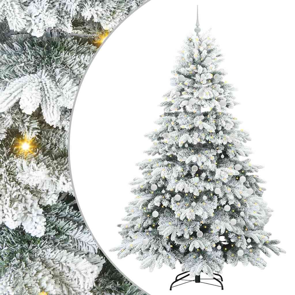 Mű karácsonyfa 300 LED-del állvánnyal Fehér 240 cm PE és PVC
