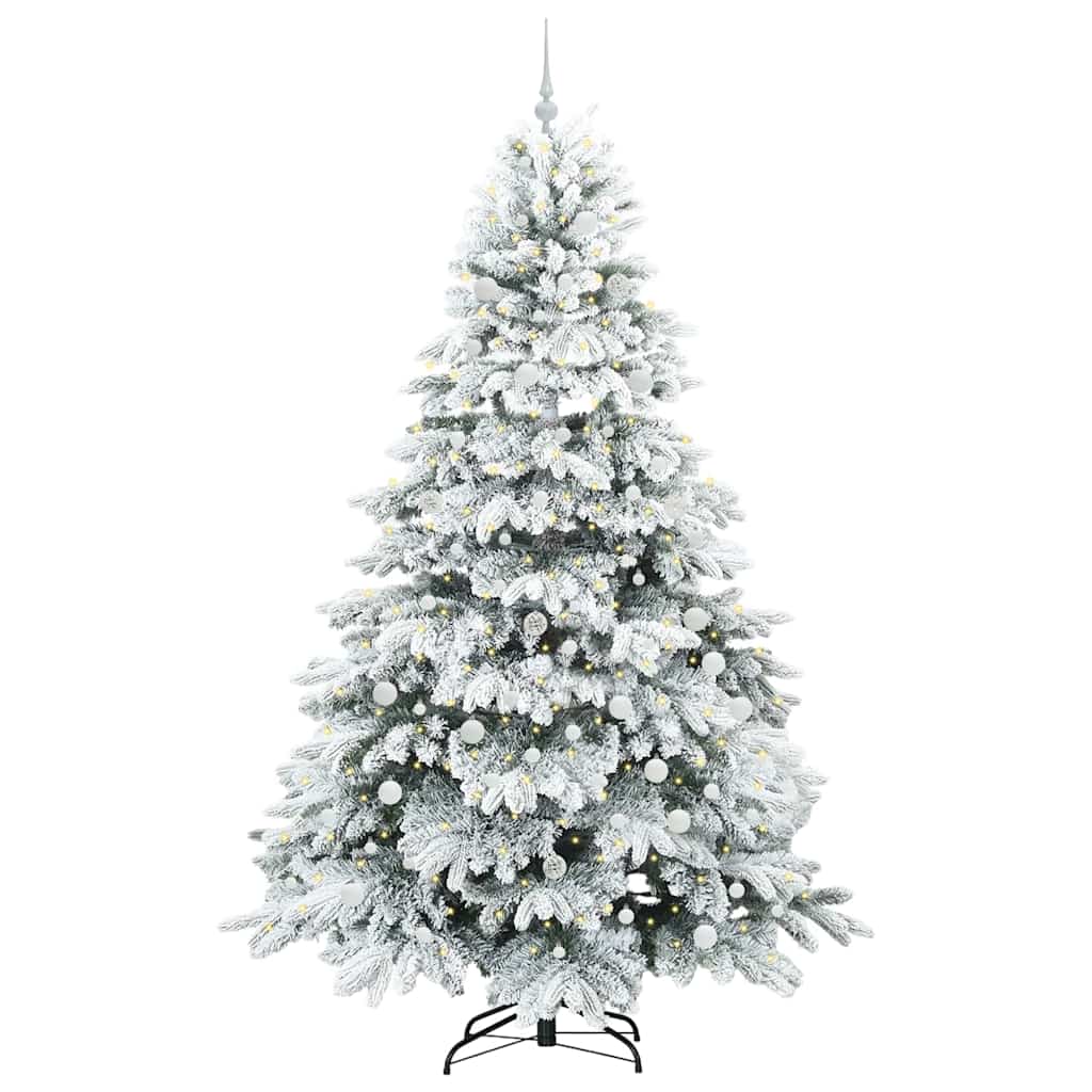 Mű karácsonyfa 300 LED-del állvánnyal Fehér 240 cm PE és PVC