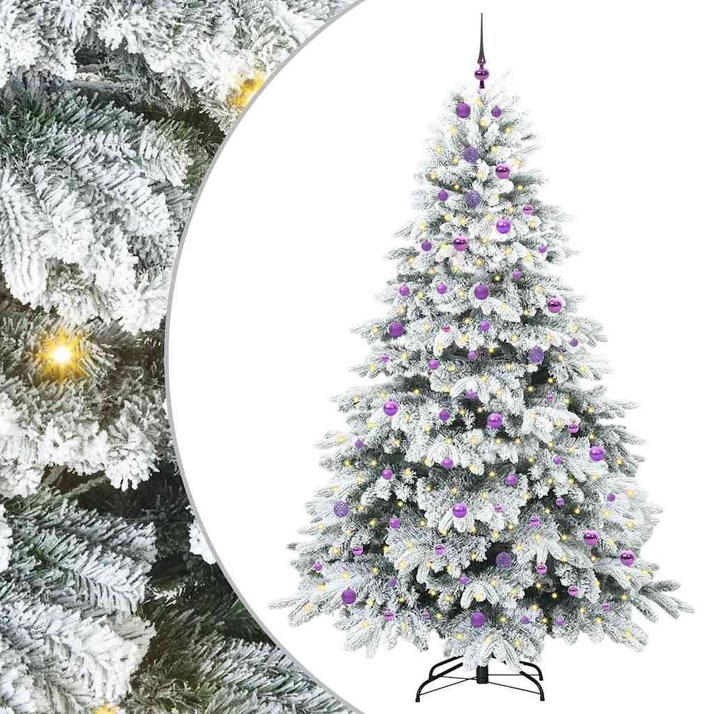 Mű karácsonyfa 300 LED-del állvánnyal Fehér 240 cm PE és PVC