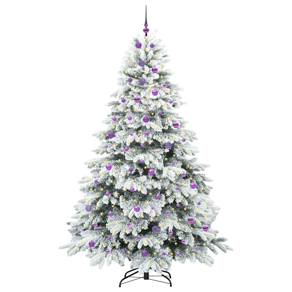 Mű karácsonyfa 300 LED-del állvánnyal Fehér 240 cm PE és PVC