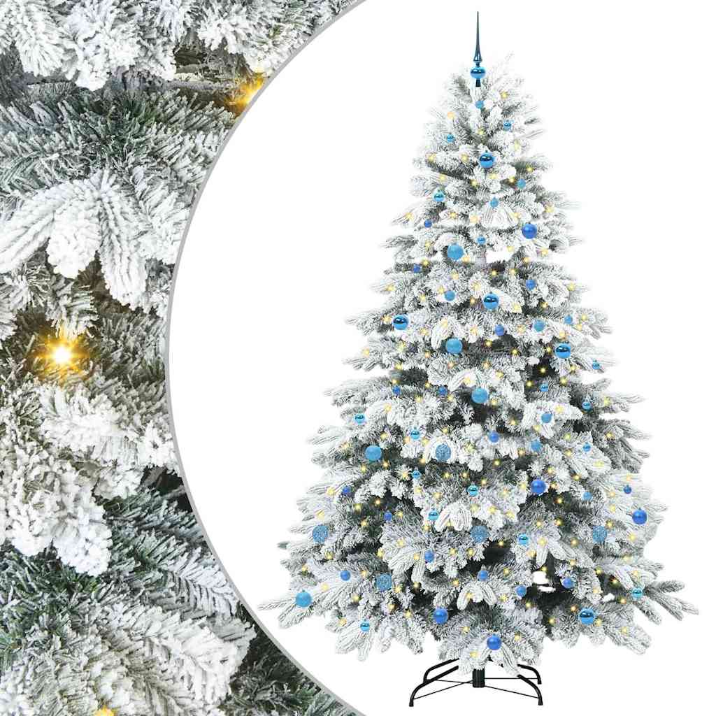 Mű karácsonyfa 300 LED-del állvánnyal Fehér 240 cm PE és PVC