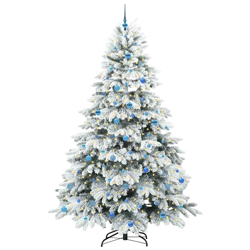 Mű karácsonyfa 300 LED-del állvánnyal Fehér 240 cm PE és PVC